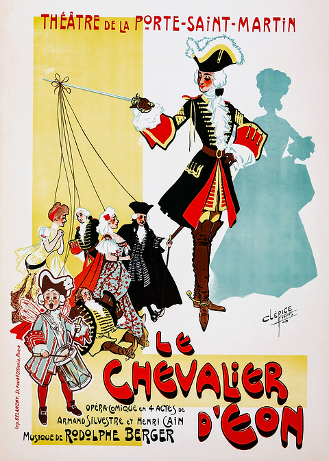 Le Chevalier d'Eon Poster — retro advertising art on metal