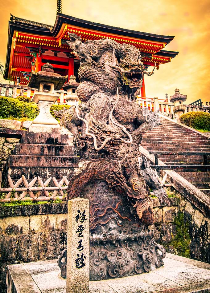 Dragon Statue at Japanese Temple