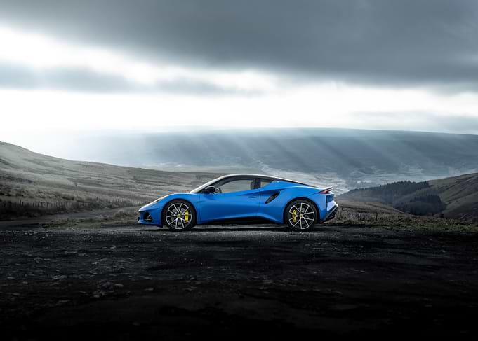 Lotus Emira Seneca Blue First Edition Sports Car
