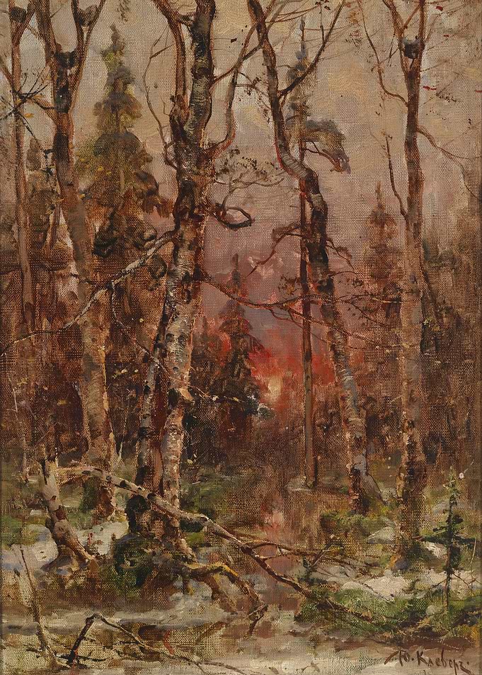Winterlandschaft bei untergehender Sonne (1924)