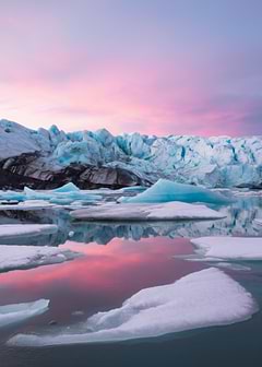 Glacier Sunset Reflection