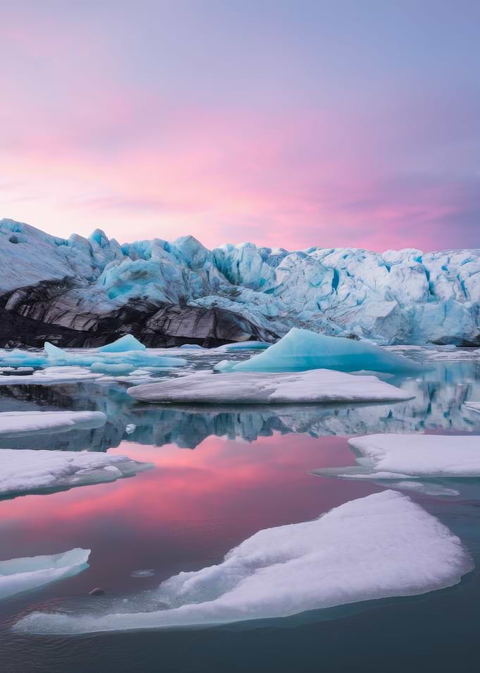 Glacier Sunset Reflection