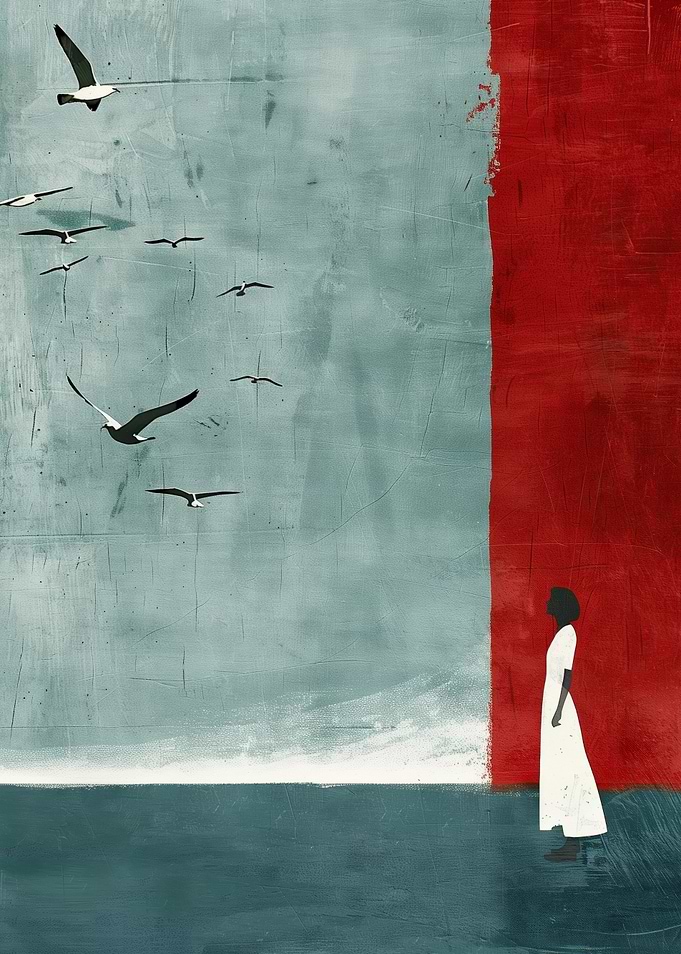Woman and Seagulls