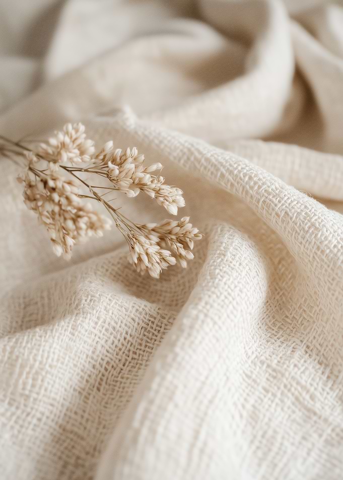 Dried Flowers on Fabric