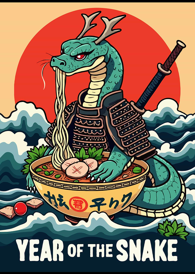 Happy Chinese New Year of the Snake 2025 Lunar Zodiac Funny