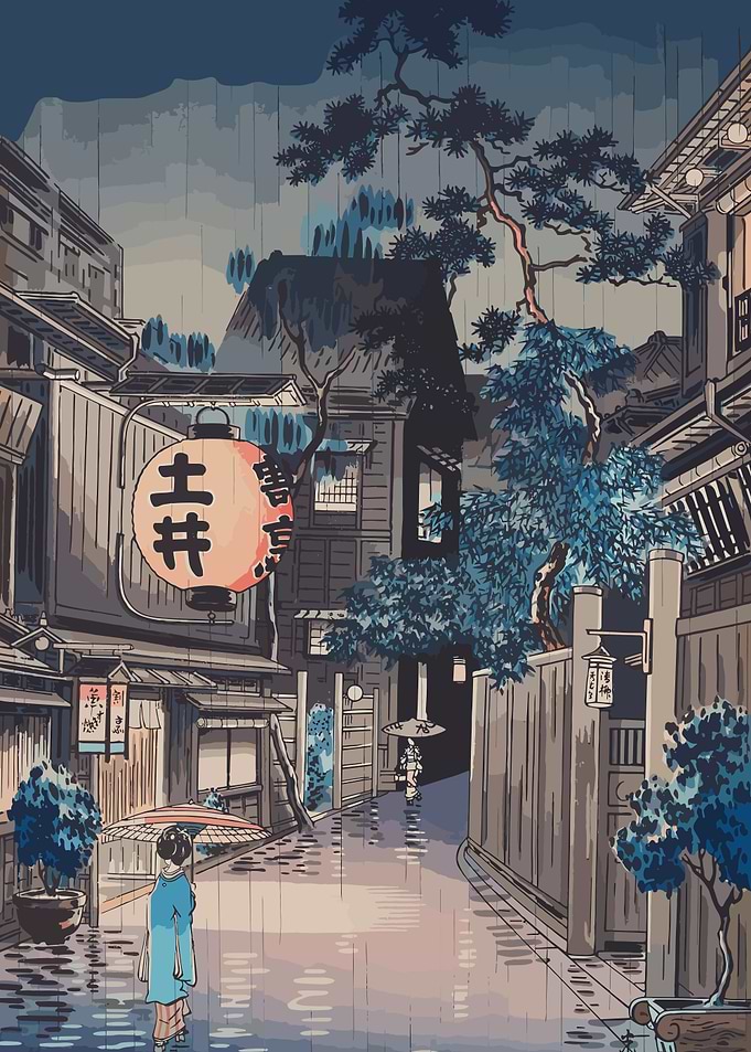 Rainy Japanese Street