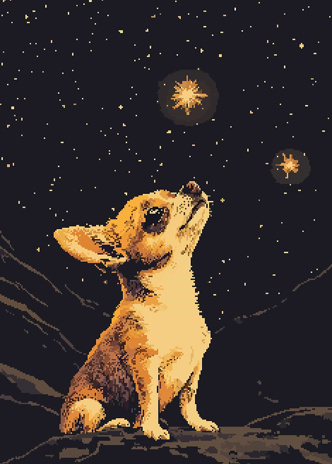 Chihuahua Puppy Retro Pixel Art