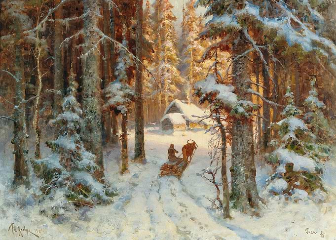 Woodcutters returning home (1917)