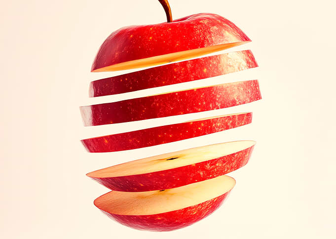 Sliced Red Apple