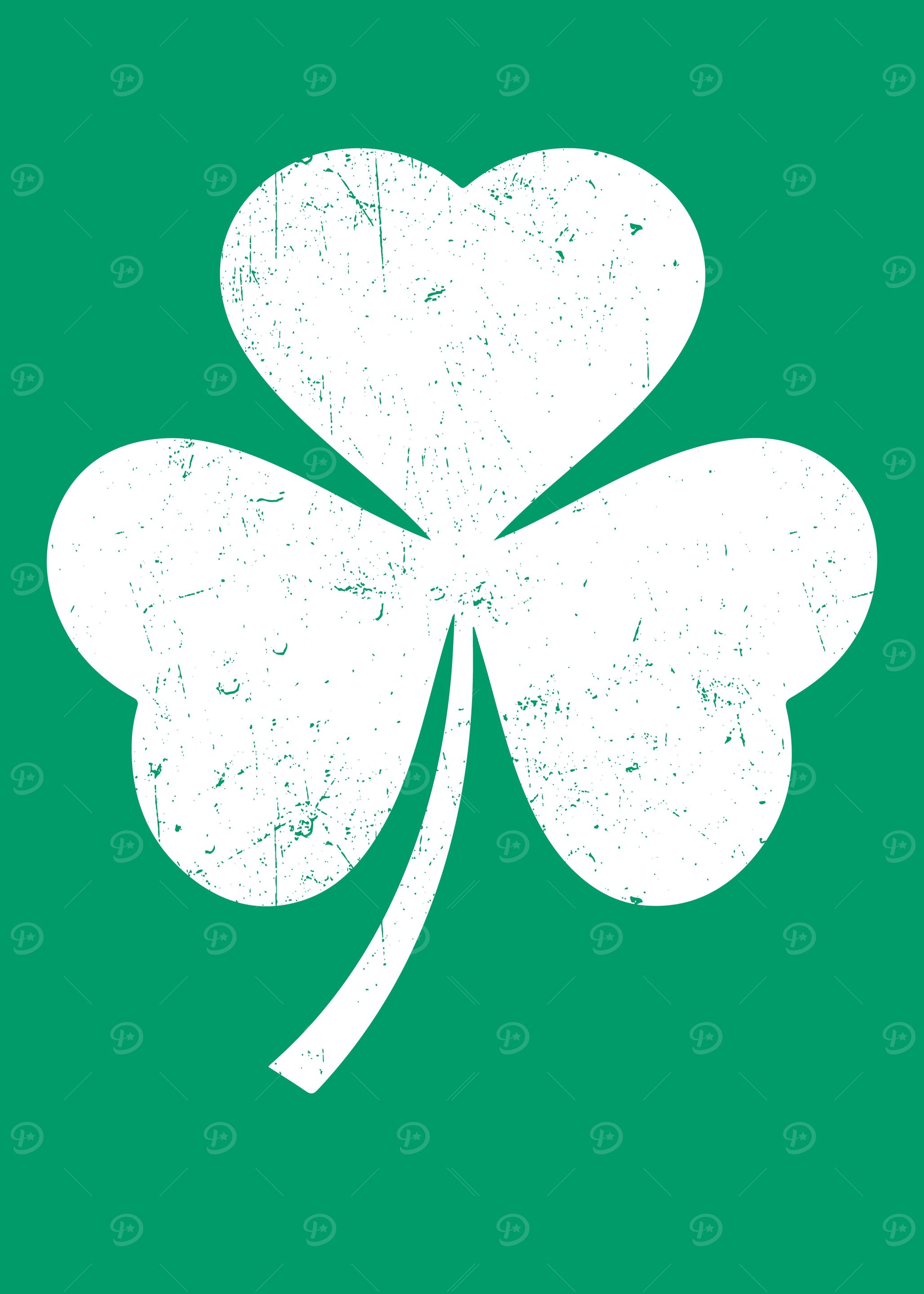 White Shamrock on Green