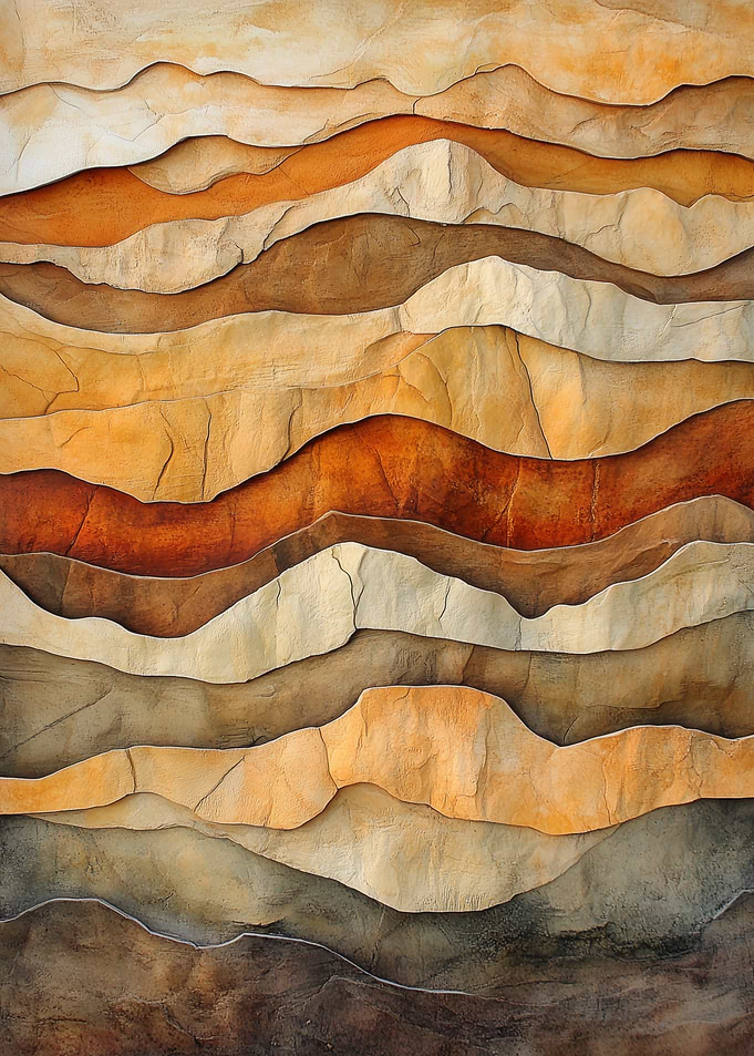 Layered Sandstone Mountain Landscape