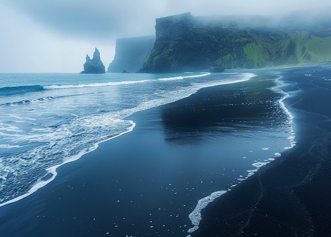 Black Sand Beach Iceland Landscape photo