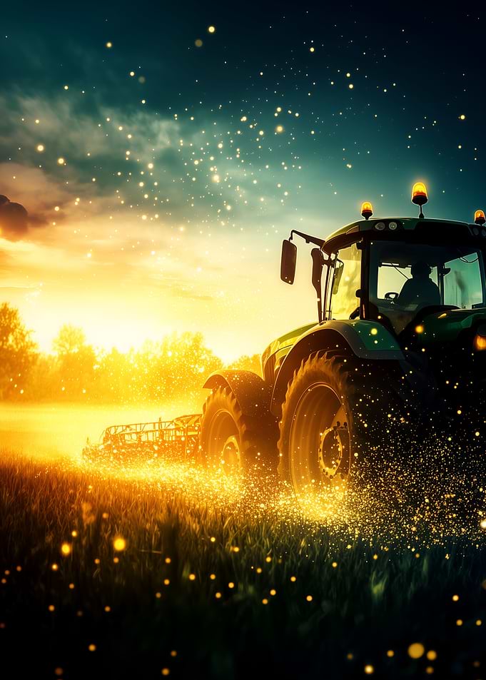 Tractor at Sunset