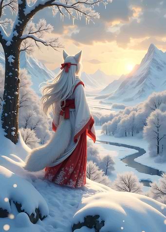 Kitsune in Winter Wonderland