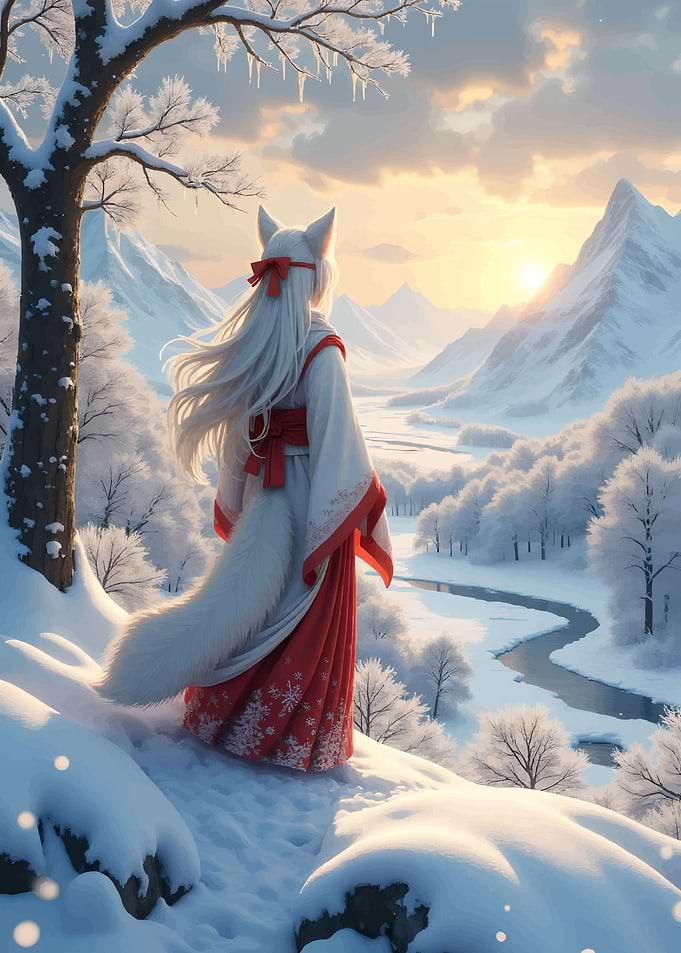 Kitsune in Winter Wonderland