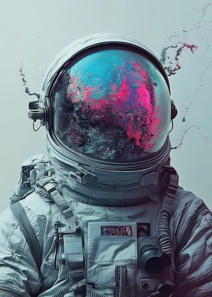 Astronaut Galaxy Reflection