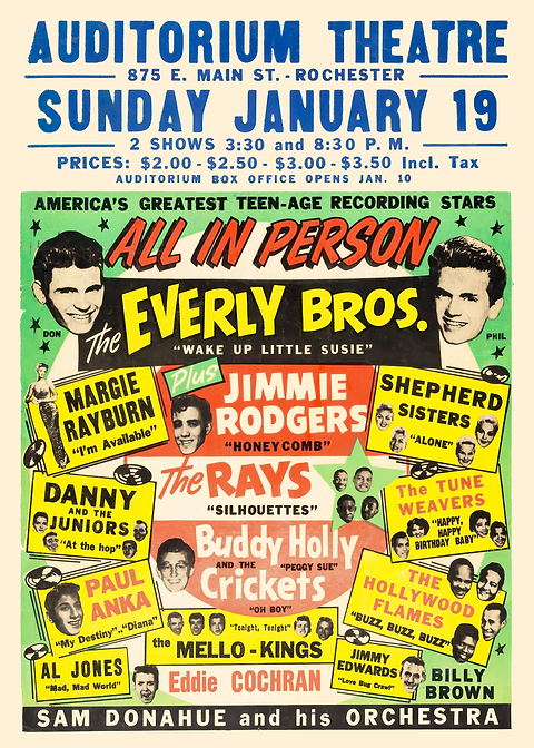1950s Rock & Roll Concert Poster — retro advertising art on metal