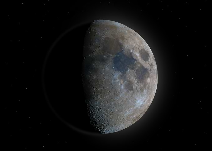 Gibbous Moon in Space