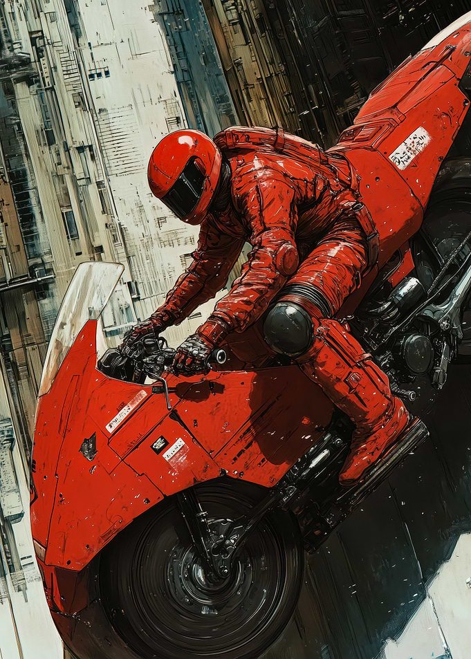 Red Motorcycle Rider