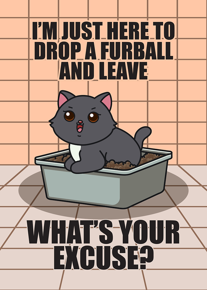Cat Humor Bathroom Art