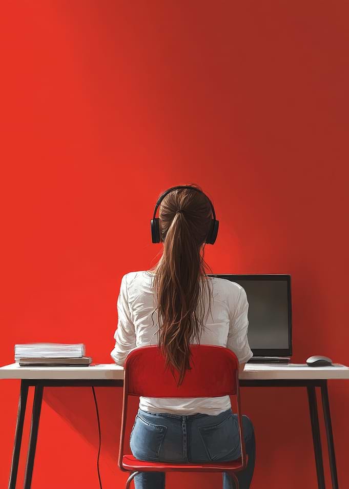 Woman Working at Desk