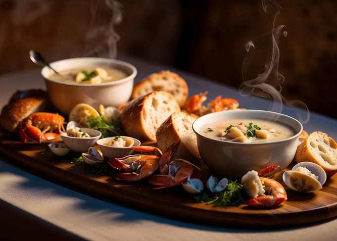 Seafood Chowder with Bread