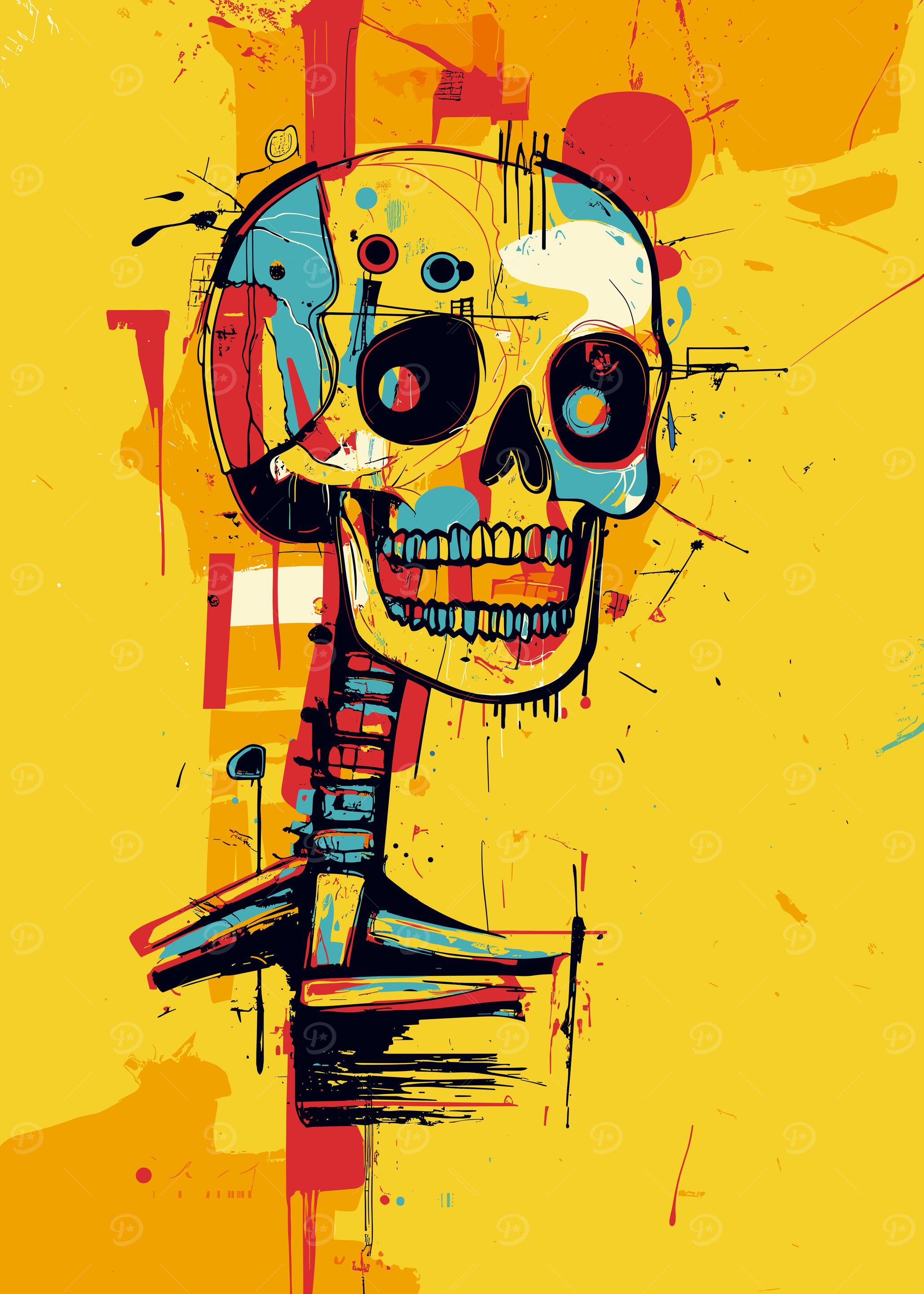 Original Abstract Skull Art
