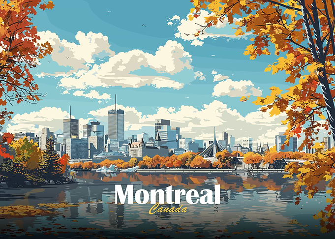 Montreal Skyline Autumn