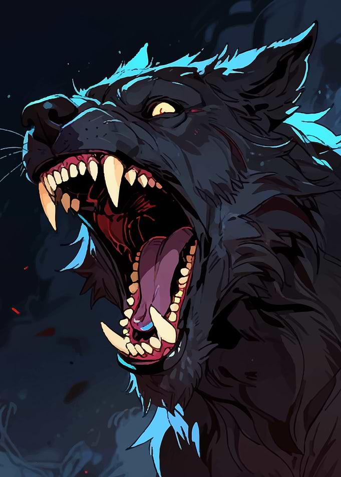 Ferocious Wolf Illustration