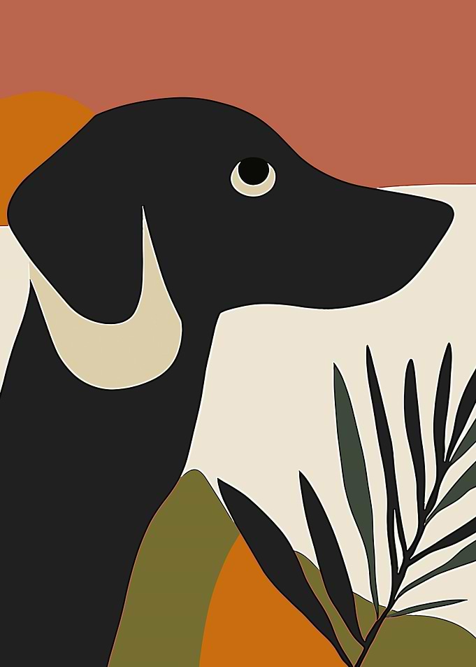 Black Dog Minimalist Art
