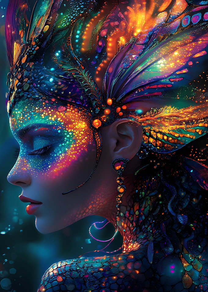 Mystical Woman with Butterfly Wings