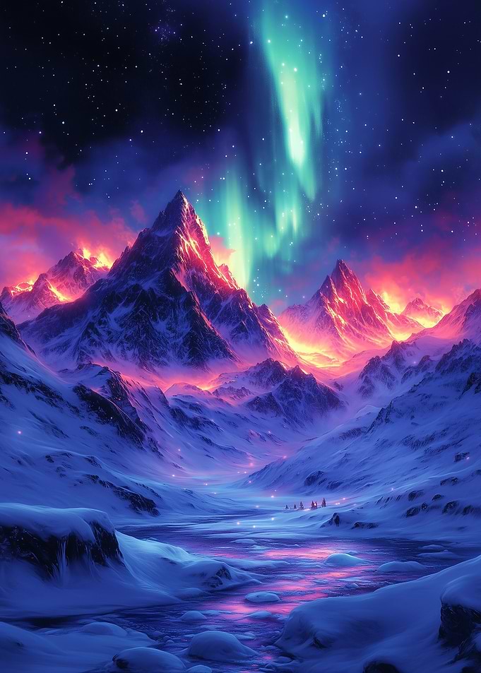 Aurora Borealis Mountain
