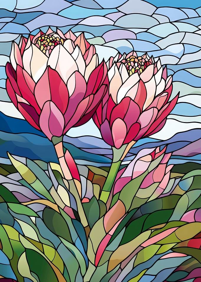 Stained Glass Proteas