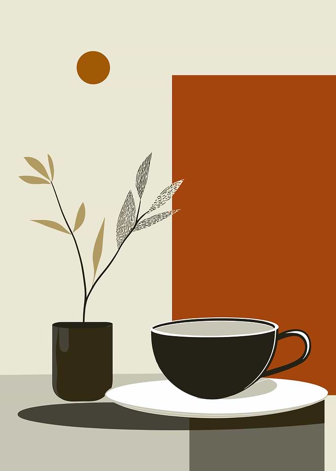 Minimalist Coffee Cup Art