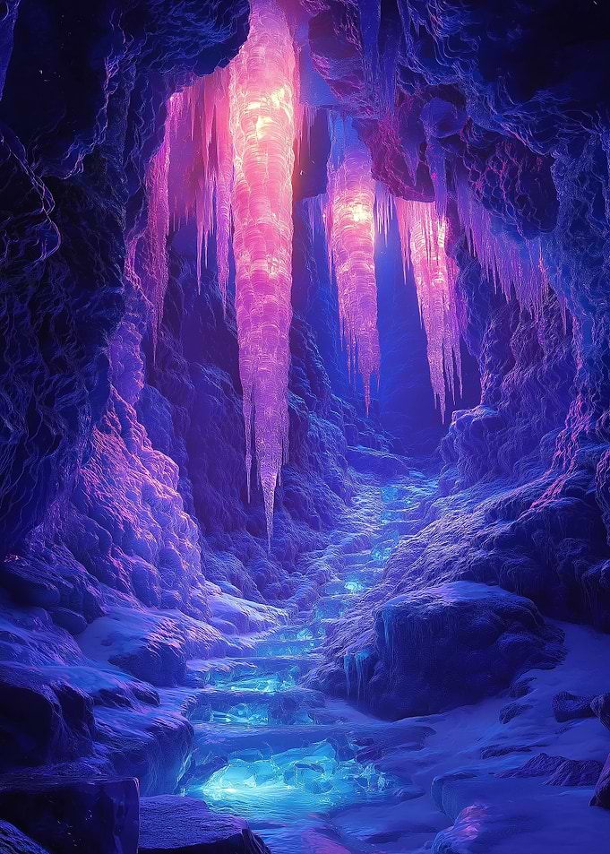 Glowing Ice Cave