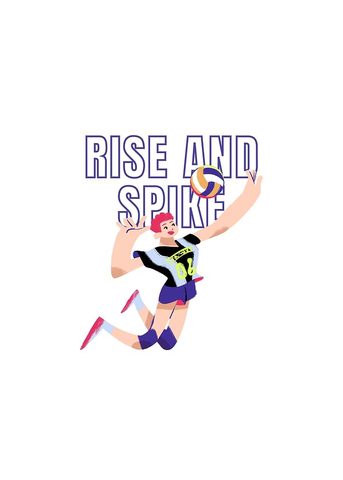 Volleyball Player Spiking