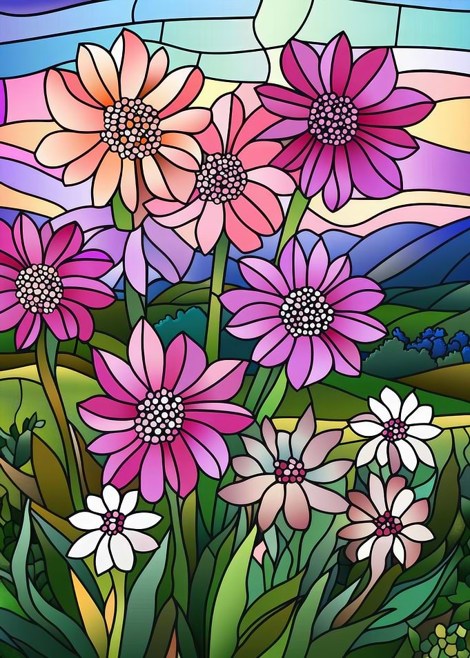 Stained Glass Flowers