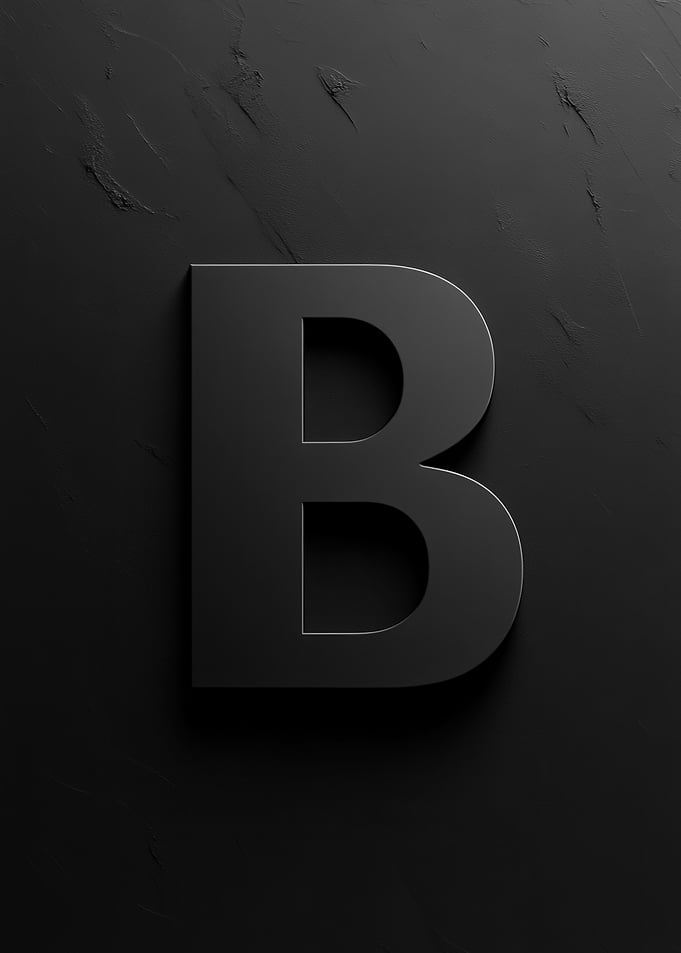 Matte Black Letter B