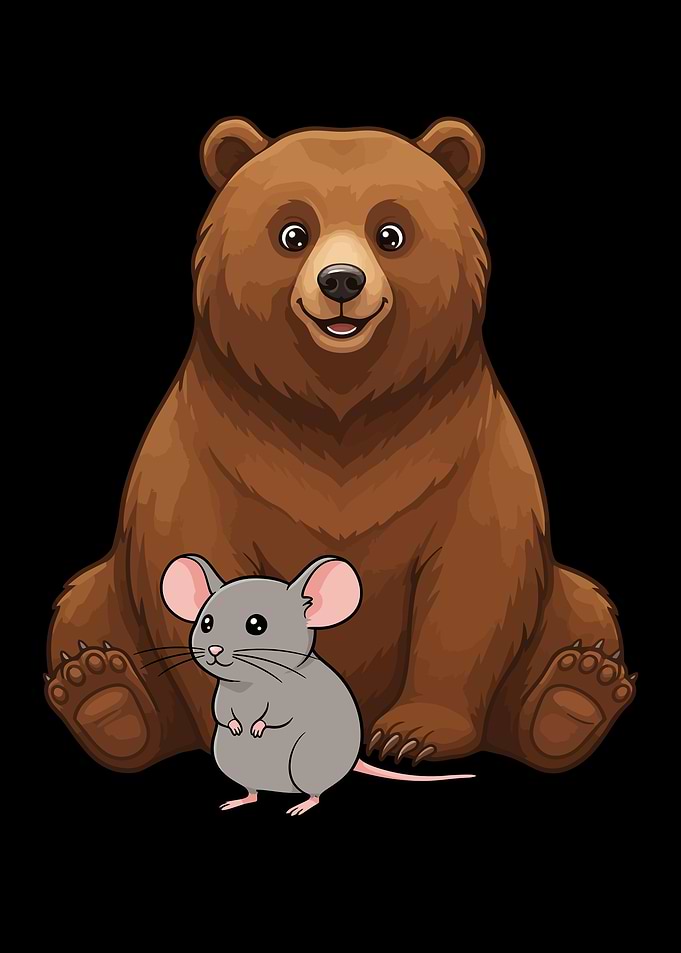 Bear and Mouse Cartoon