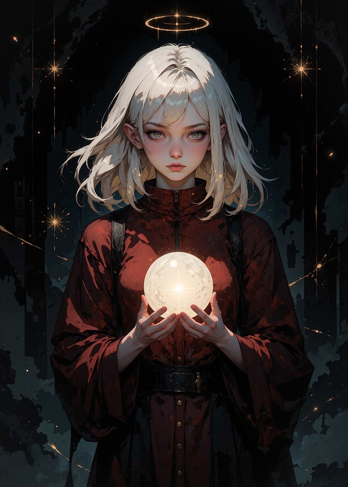 White-Haired Girl with Orb