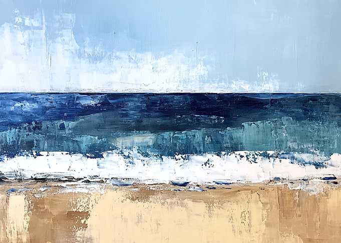 Coastal Serenity - Seascape Abstract Painting