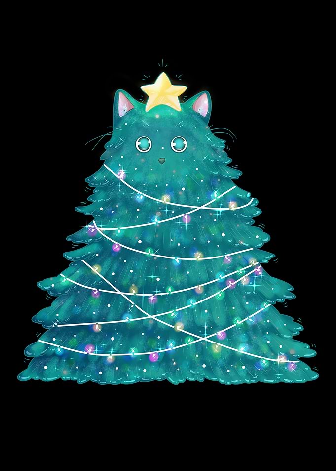 Cute Cat Christmas Tree