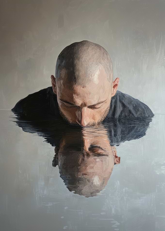 Man Reflecting in Water