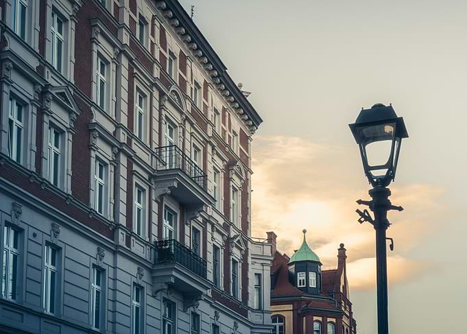 European Cityscape at Dusk