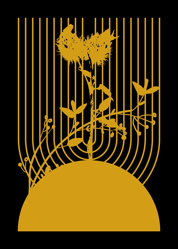 Golden Floral Silhouette