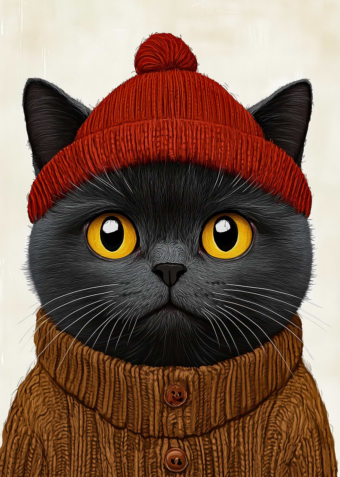 Cat in Winter Outfit