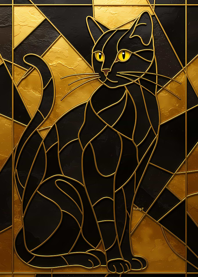 Black Cat Stained Glass