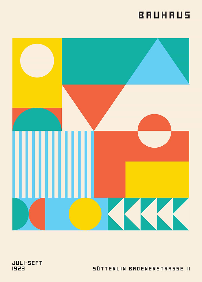 Bauhaus Geometric Poster