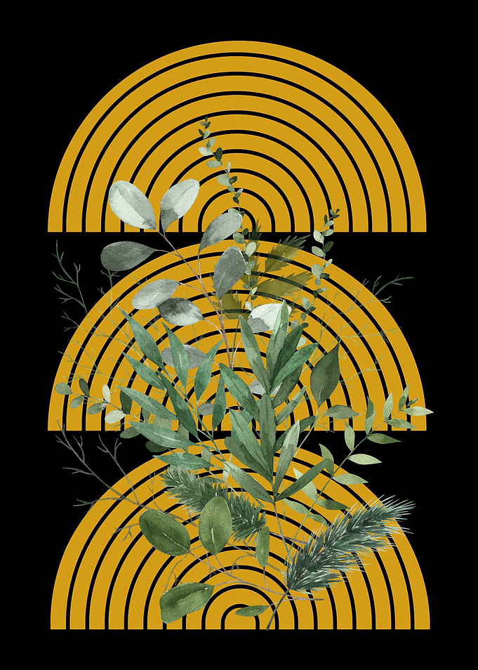 Green Leaves & Golden Arcs