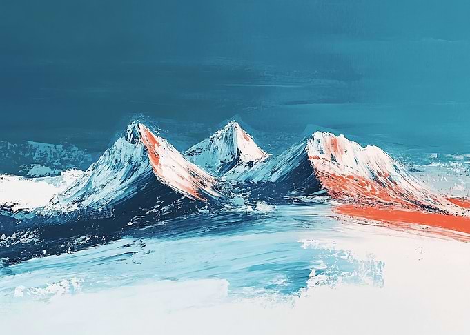 Frozen Peaks - Abstract Mountain Landscape